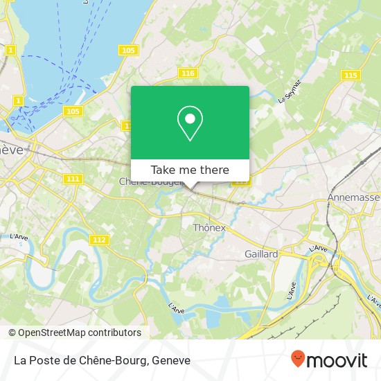 La Poste de Chêne-Bourg map