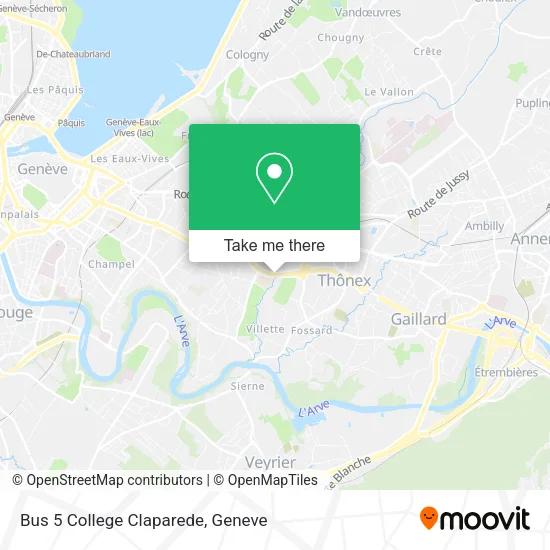 Bus 5 College Claparede map
