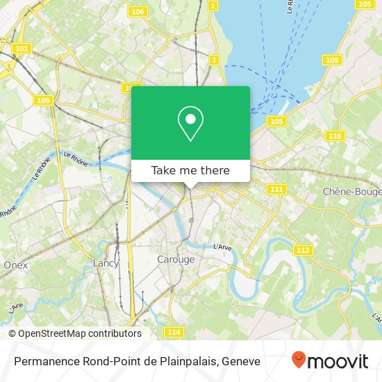 Permanence Rond-Point de Plainpalais Karte