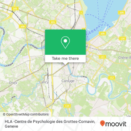 HLA -Centre de Psychologie des Grottes-Cornavin Karte