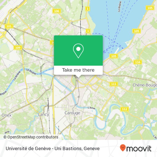 Université de Genève - Uni Bastions map