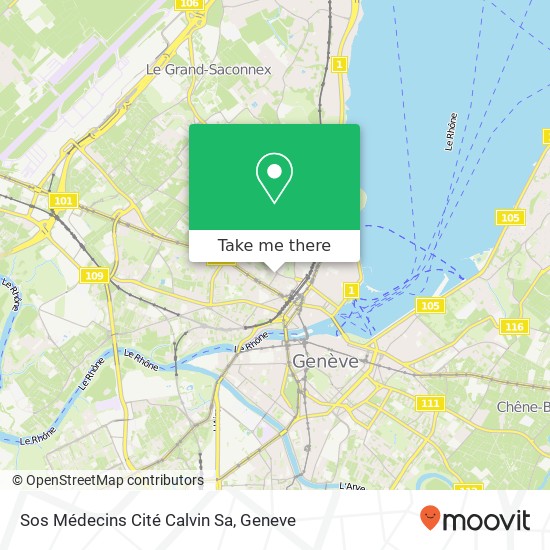 Sos Médecins Cité Calvin Sa map