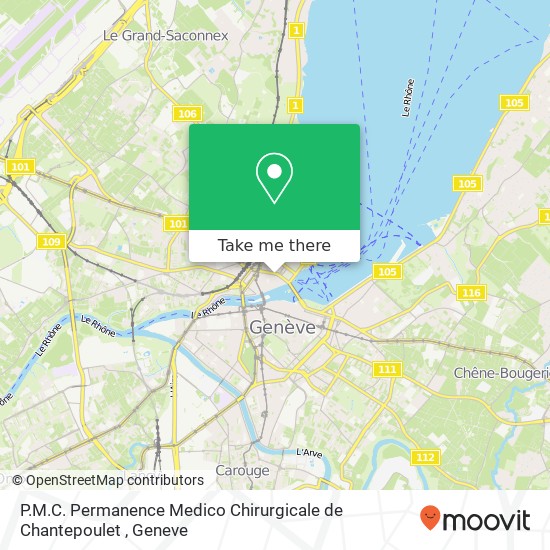 P.M.C. Permanence Medico Chirurgicale de Chantepoulet map