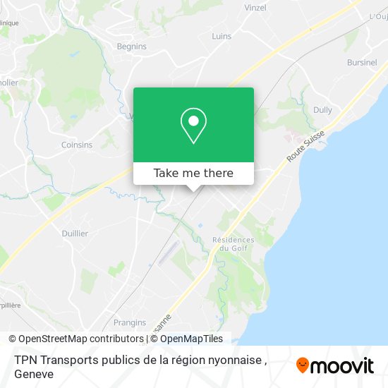 TPN Transports publics de la région nyonnaise map
