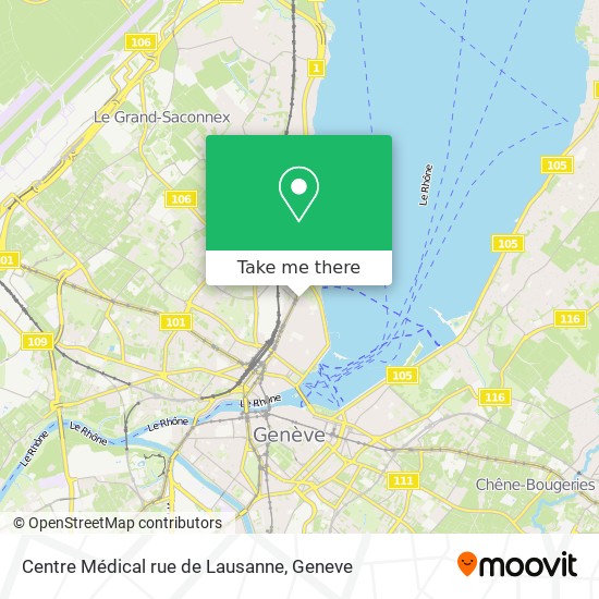 Centre Médical rue de Lausanne map