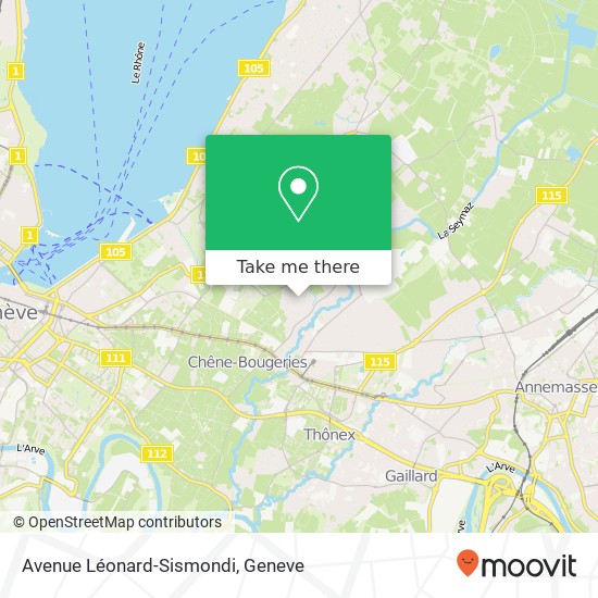 Avenue Léonard-Sismondi Karte