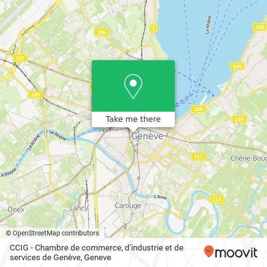 CCIG - Chambre de commerce, d'industrie et de services de Genève map