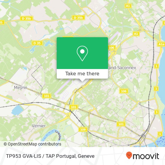 TP953 GVA-LIS / TAP Portugal Karte