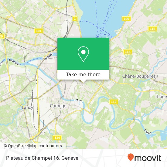 Plateau de Champel 16 Karte