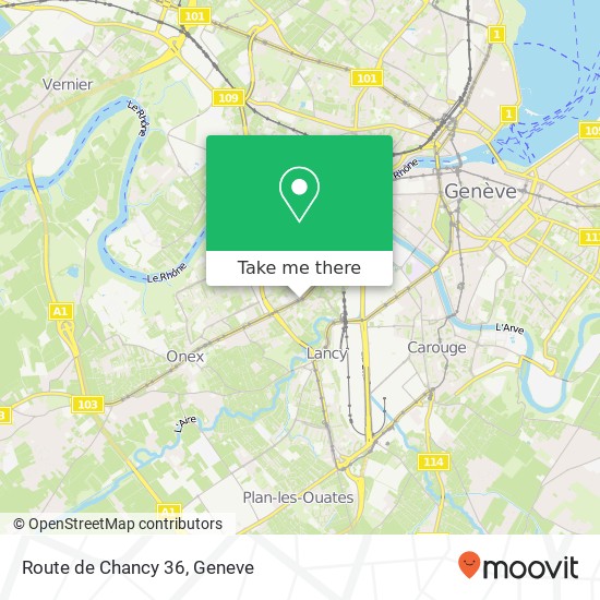 Route de Chancy 36 Karte