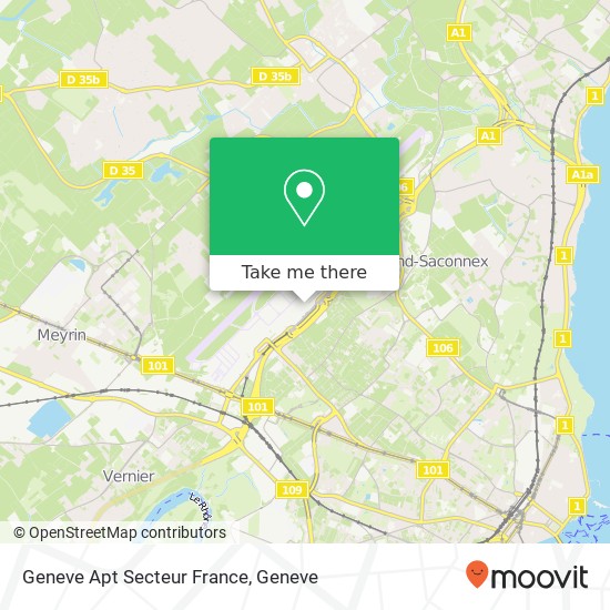 Geneve Apt Secteur France map
