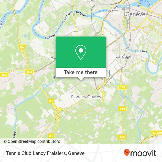 Tennis Club Lancy Fraisiers map