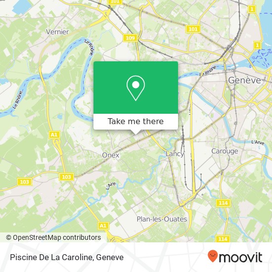 Piscine De La Caroline map