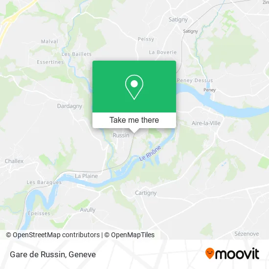Gare de Russin map