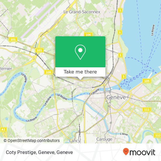 Coty Prestige, Geneve map