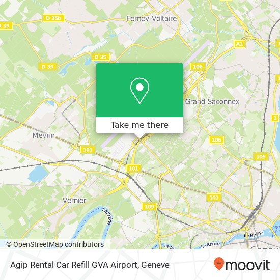 Agip Rental Car Refill GVA Airport map