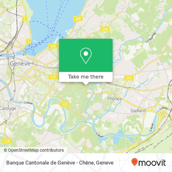 Banque Cantonale de Genève - Chêne map