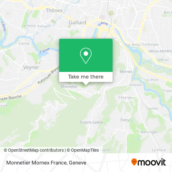 Monnetier Mornex France map