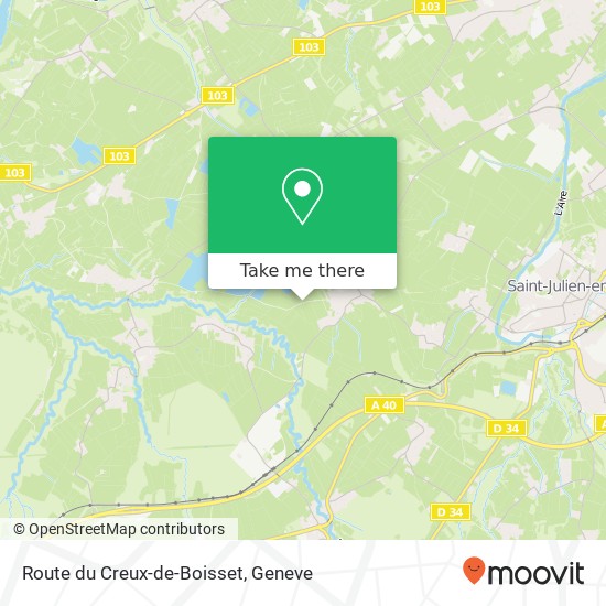 Route du Creux-de-Boisset Karte