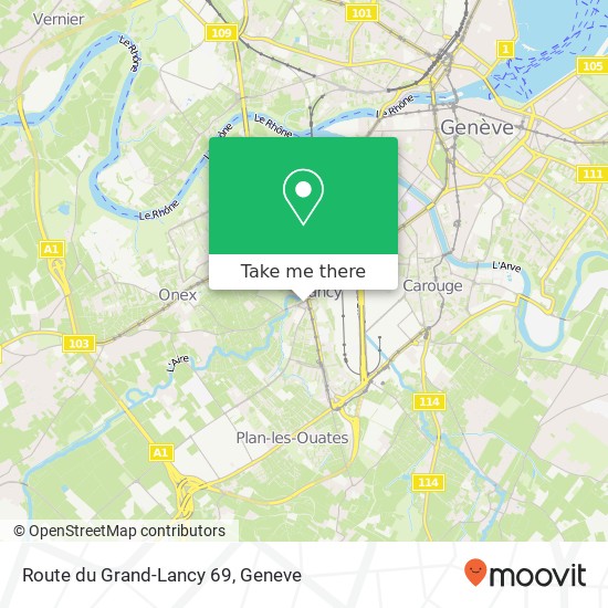 Route du Grand-Lancy 69 Karte