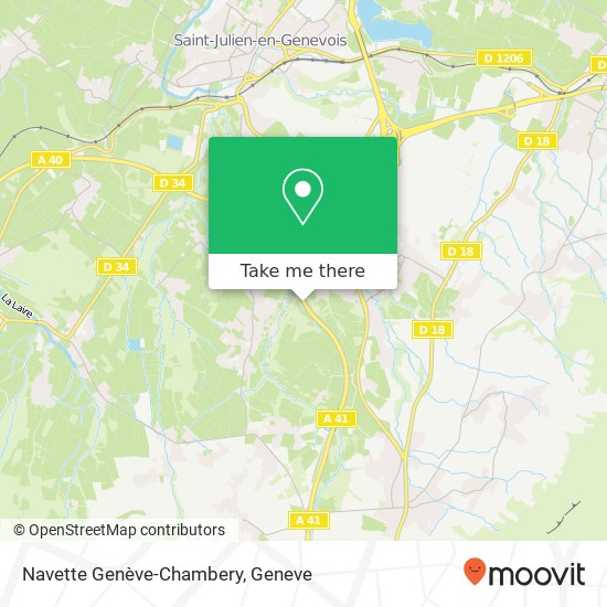 Navette Genève-Chambery map