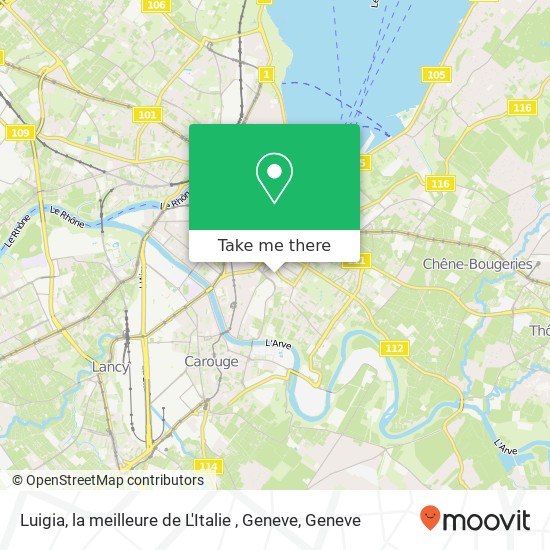 Luigia, la meilleure de L'Italie , Geneve map