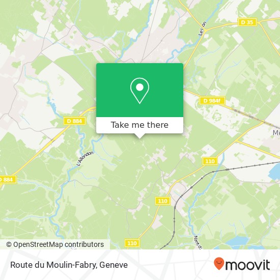 Route du Moulin-Fabry Karte