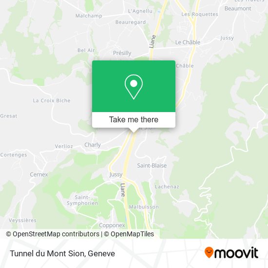 Tunnel du Mont Sion Karte
