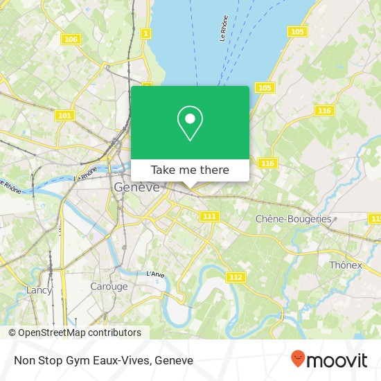 Non Stop Gym Eaux-Vives map