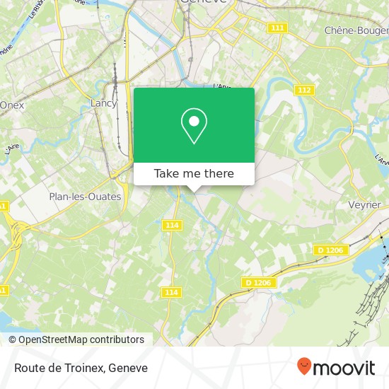 Route de Troinex map