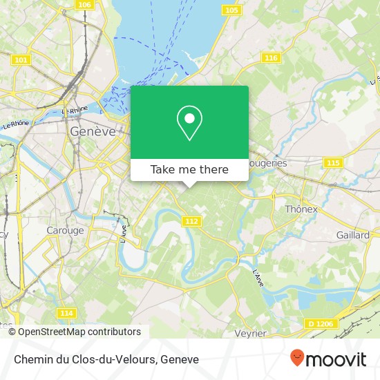 Chemin du Clos-du-Velours Karte