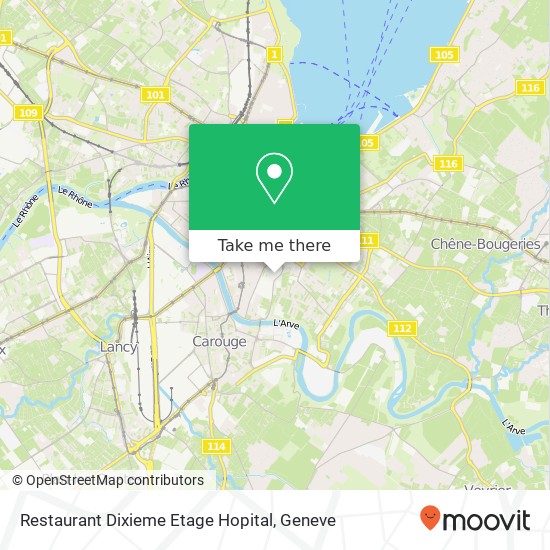 Restaurant Dixieme Etage Hopital map