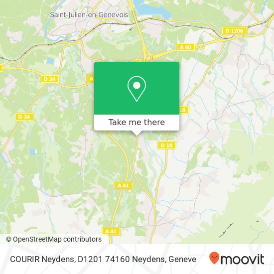 COURIR Neydens, D1201 74160 Neydens map