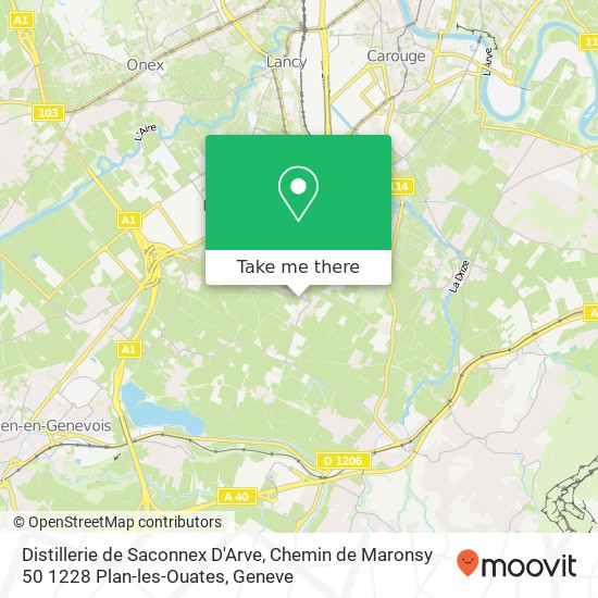 Distillerie de Saconnex D'Arve, Chemin de Maronsy 50 1228 Plan-les-Ouates map