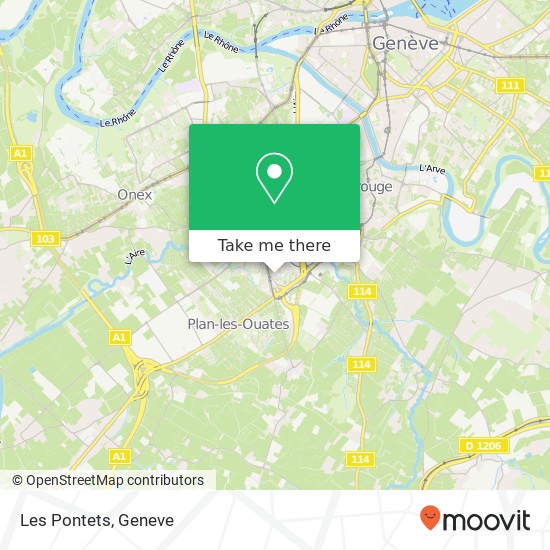 Les Pontets, Chemin des Pontets 1212 Lancy Karte