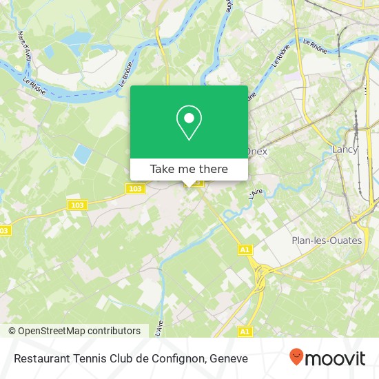 Restaurant Tennis Club de Confignon, Chemin de Chaumont 1232 Confignon map