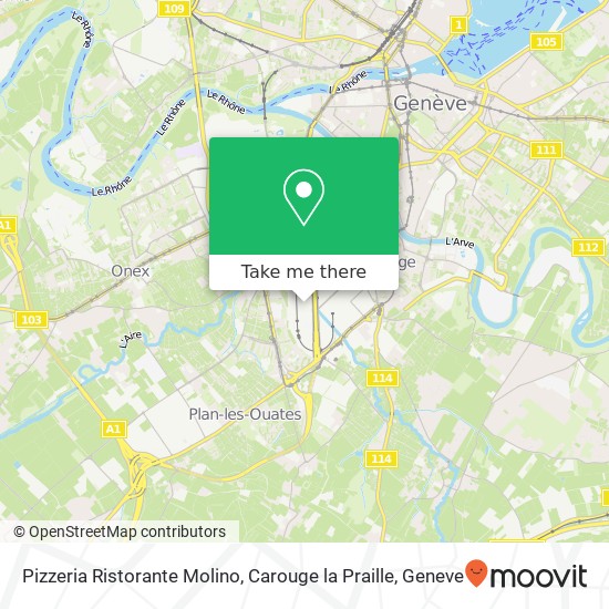 Pizzeria Ristorante Molino, Carouge la Praille, 1227 Lancy map