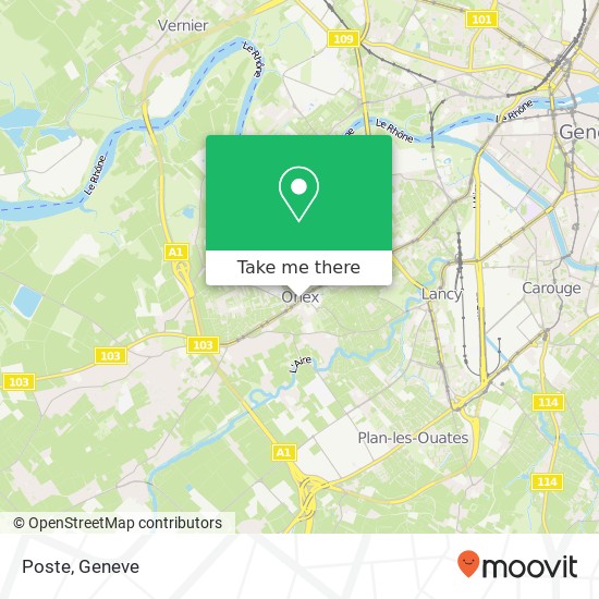 Poste, Route de Chancy 1213 Onex Karte