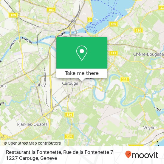 Restaurant la Fontenette, Rue de la Fontenette 7 1227 Carouge Karte