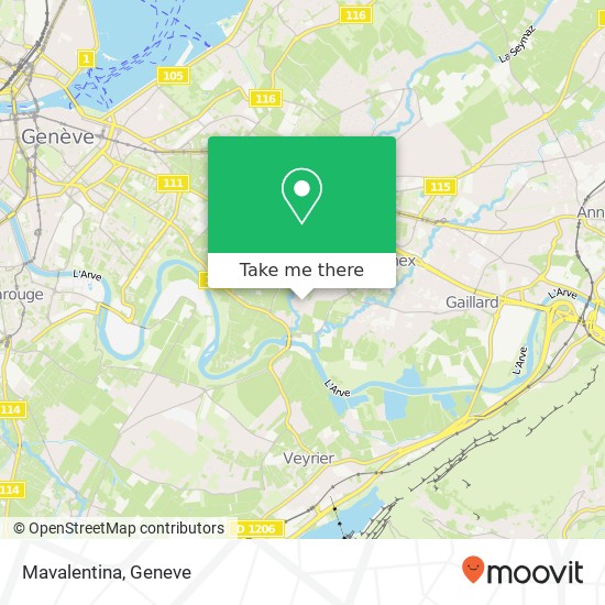Mavalentina, Route de Villette 55 1231 Thônex Karte