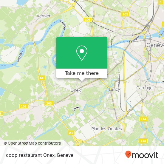 coop restaurant Onex, Rue des Bossons 17 1213 Onex map