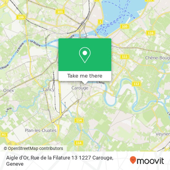 Aigle d'Or, Rue de la Filature 13 1227 Carouge map