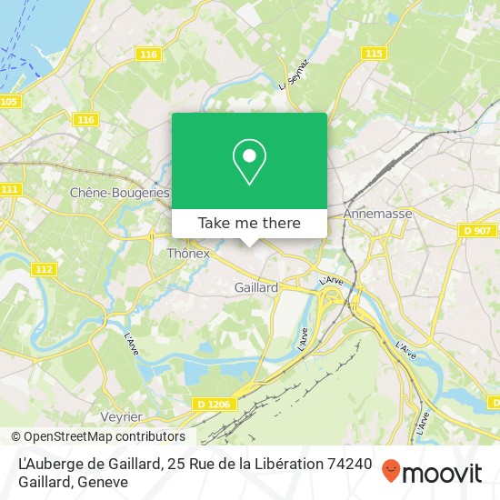 L'Auberge de Gaillard, 25 Rue de la Libération 74240 Gaillard map