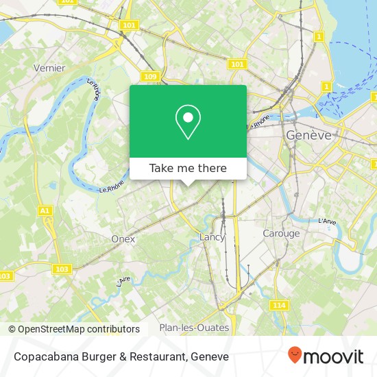 Copacabana Burger & Restaurant, Avenue du Petit-Lancy 13 Lancy map