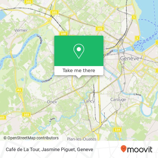 Café de La Tour, Jasmine Piguet, Avenue du Petit-Lancy 1213 Lancy Karte