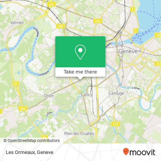Les Ormeaux, Route de Chancy 25 1213 Lancy Karte