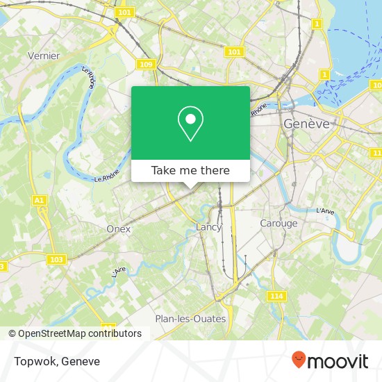 Topwok, Avenue du Petit-Lancy 3 1213 Lancy Karte
