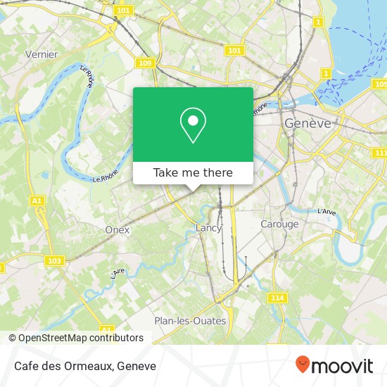 Cafe des Ormeaux, Route de Chancy 25 1213 Lancy Karte