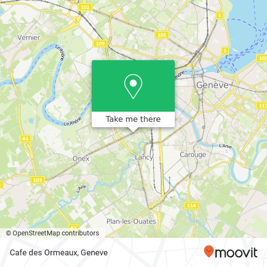 Cafe des Ormeaux, Route de Chancy 25 1213 Lancy map