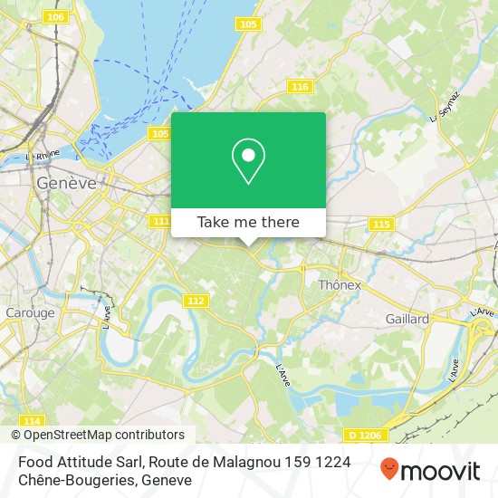 Food Attitude Sarl, Route de Malagnou 159 1224 Chêne-Bougeries map